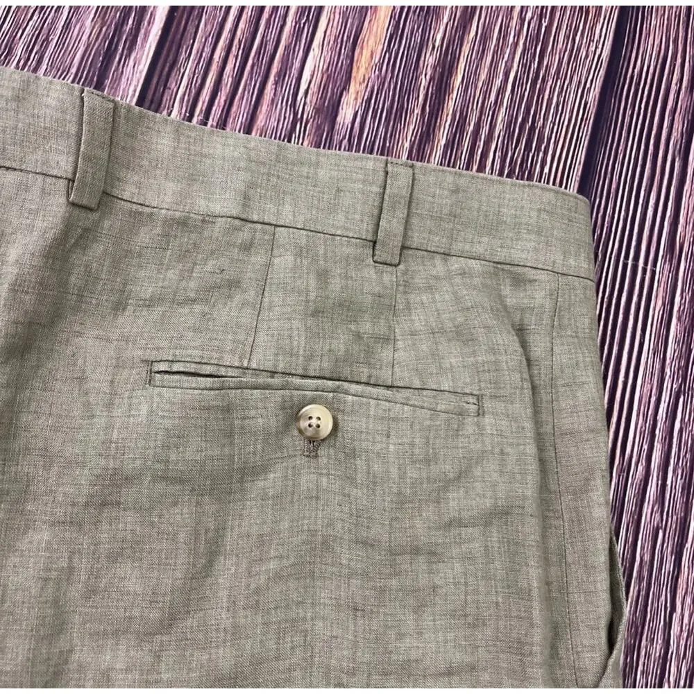 Haspel 100% Linen Chino Pants Mens Size 40x30 (Actual 39x29)